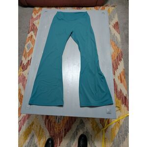 Amazon Teal High Waisted Flare Leggings Yoga Pants Wide Leg XL